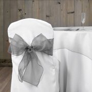 Organza Sash Chair Bow - Charcoal