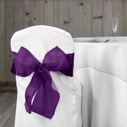 Organza Sash Chair Bow - Eggplant