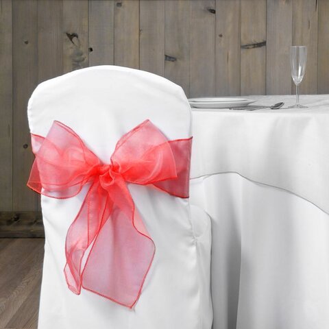 Organza Sash Chair Bow - Red