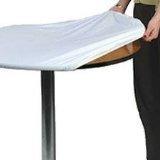 4 foot round plastic fitted table covers - white
