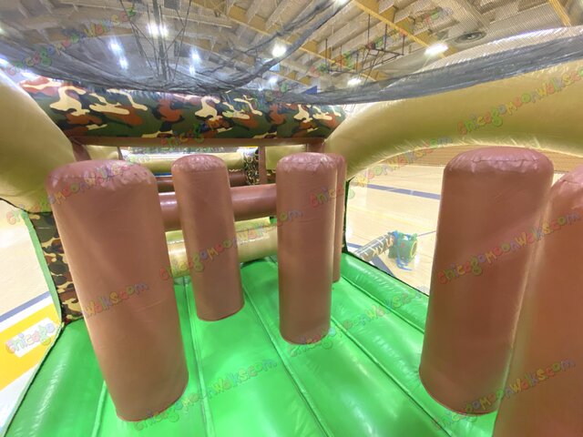 Camo military obstacle course rental