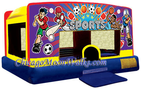 Sports Theme Indoor Bounce House Inflatable Rental Chicago Illinois Moonwalks Party Bouncy Castle
