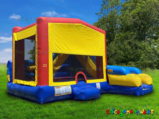 7 in 1 combo inflatable rental Chicago with slide obstacle 