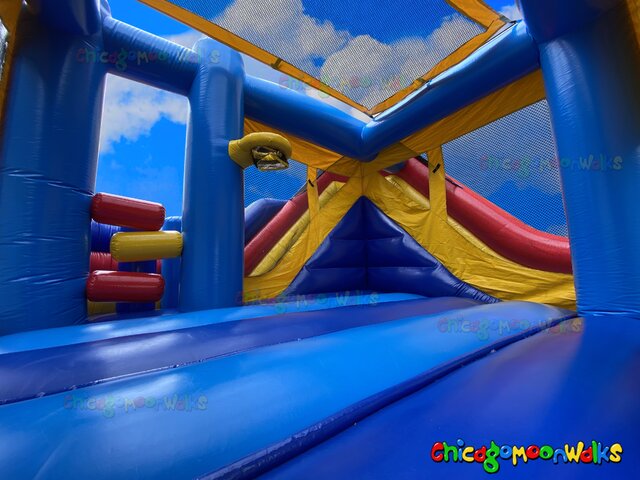 combo inflatable rental Chicago with big slide and jumping area