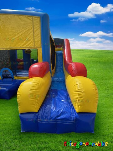 7-1 combo inflatable rental Chicago with slide theme