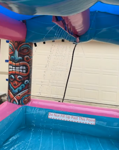 Aloha themed inflatable splash pool add-on for waterslides in Chicago