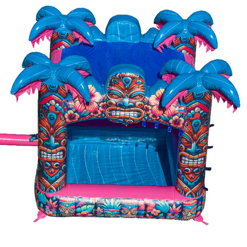 Water slide pool add-on rental with tiki theme and soaker sleeve Chicago