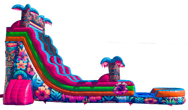 22 foot Aloha Splash water slide rental for summer parties in Chicago