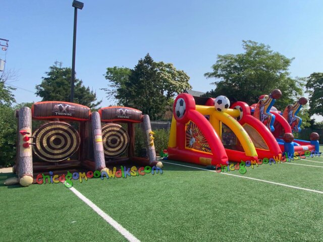 Double inflatable axe throw game