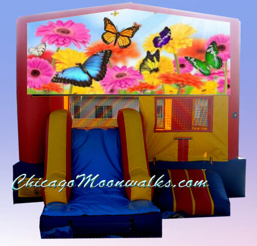 3-in-1 Butterflies Combo Rental Chicago IL, Inflatable Combo Rental