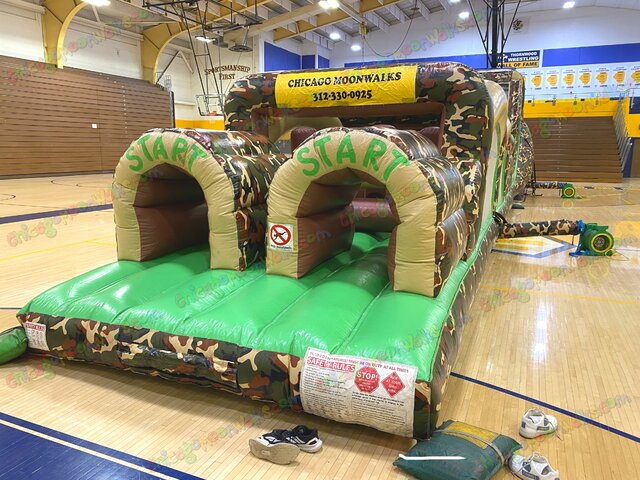 Camo obstacle course with slide rental Chicago