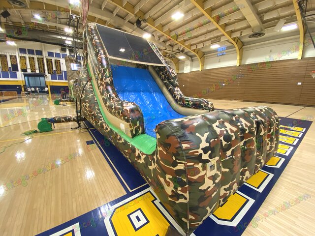 Camo obstacle course with slide rental Chicago block party military