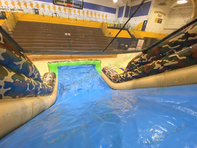 Camo obstacle course with slide rental Chicago 