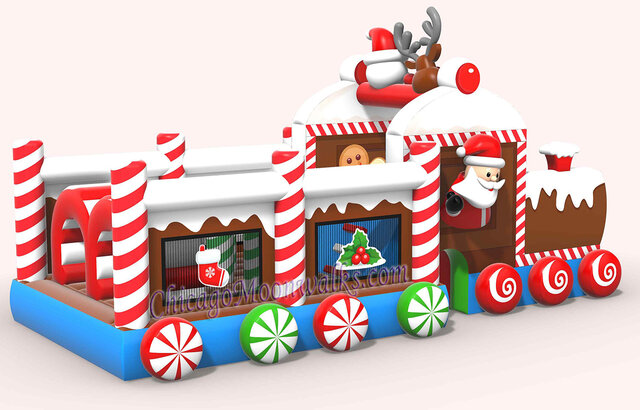 Candy Cane Train Kiddie Obstacle Christmas Rental Chicago