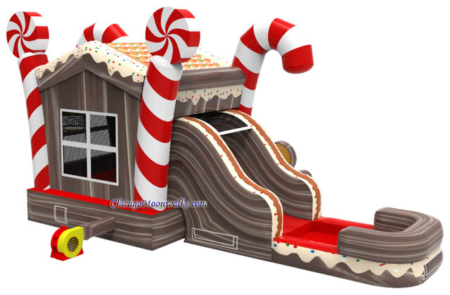 Chocolate Gingerbread Bounce House Combo Christmas Rental Chicago