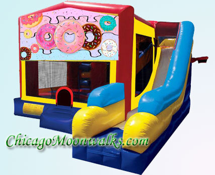7-in-1 Donuts Theme Combo Bounce House Rental Chicago Moonwalks