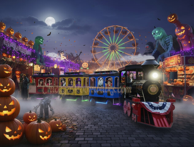 Halloween Trackless Train Rental Chicago | Spooky Train Rentals