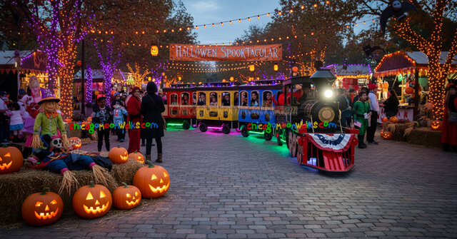 Halloween Trackless Train Rental Chicago