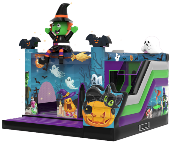 Halloween Happy Witch Bounce House Combo Rental Chicago Moonwalks