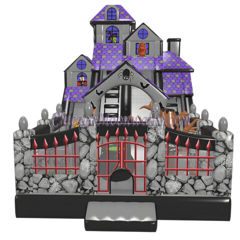 Haunted House Tower Slide Halloween Inflatable Slide Rental Chicago
