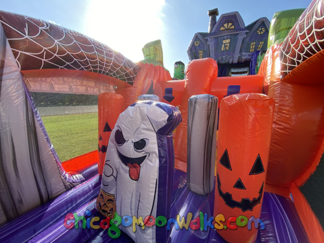 Halloween Haunted run obstacle course with slide rental Chicago IL 