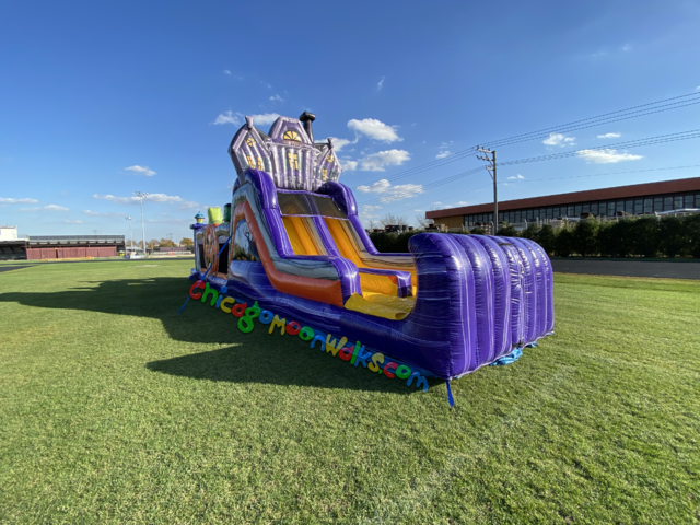 Halloween Haunted run obstacle course rental with slide