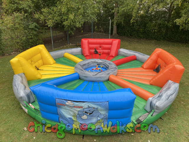 Hungry hippo inflatable game rental Chicago IL ball pit