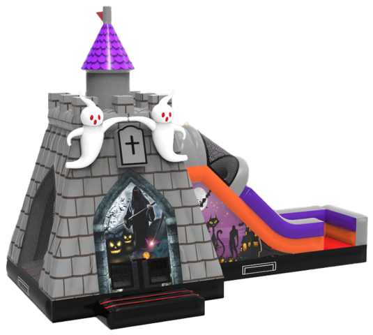 Halloween Medieval Fortress Bounce House Combo Rental Chicago Moonwalks