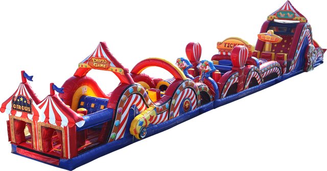 Mega Circus Carnival Obstacle Course Inflatable Rental Chicago Illinois