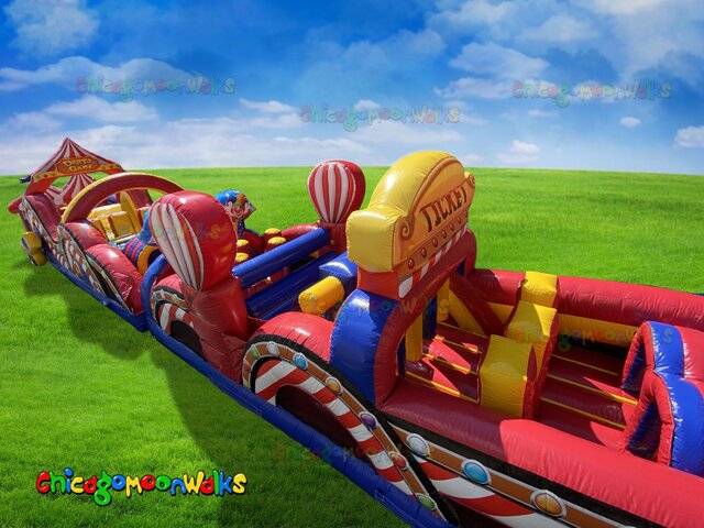 Circus obstacle course with double slide rental Chicago IL