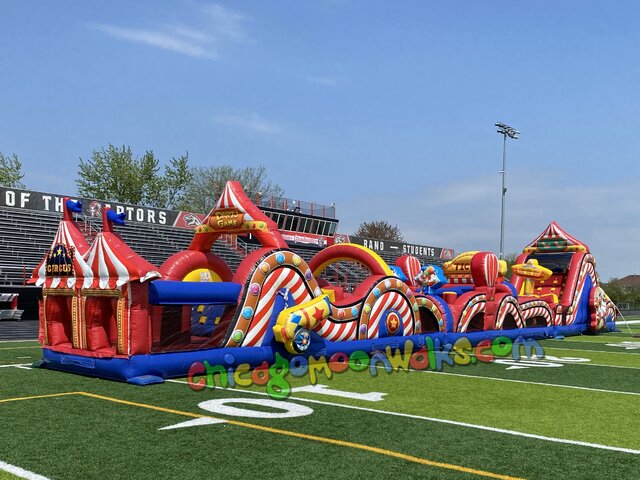 circus obstacle course rental double slide