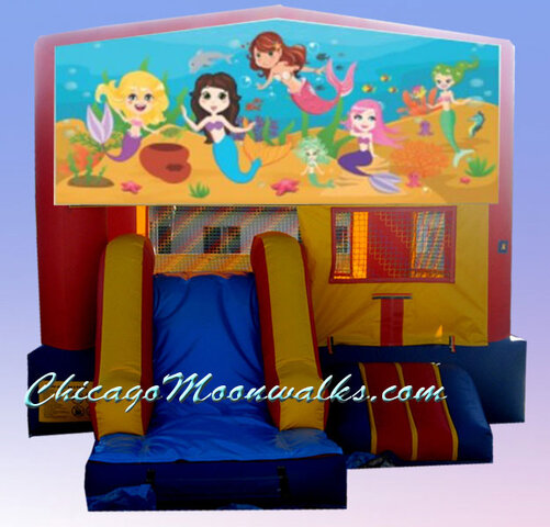 3-in-1 Mermaid Combo Rental Chicago IL, Inflatable Combo Rental