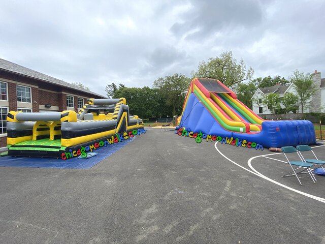 Nuclear toxic obstacle course 45ft rental with slide