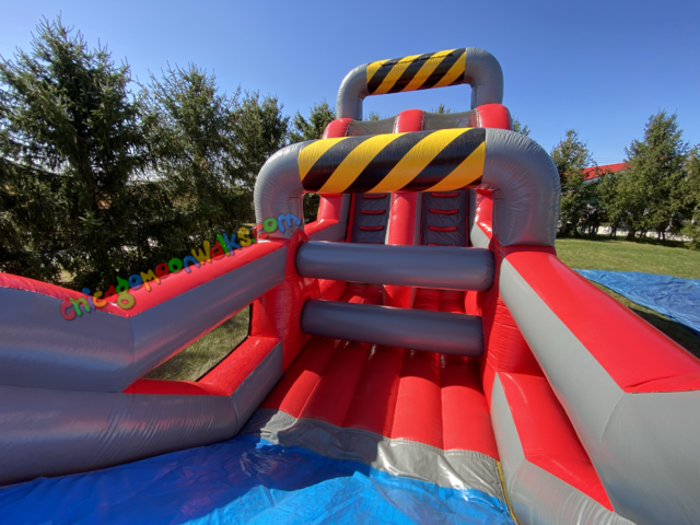 Rally Run obstacle course two slides rental Chicago 50 feet long