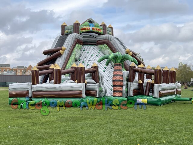 Rocky Island Inflatable Rock Climbing Wall Obstacle Rental Chicago