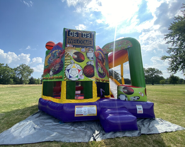 Sports 5-1 deluxe rental in Chicago bounce house combo sports camp summer fun