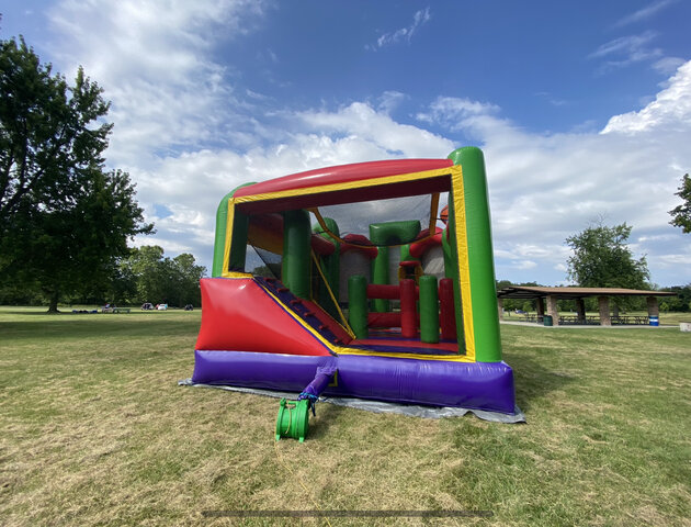 Sports 5-1 deluxe rental in Chicago big slide obstacle course jump house