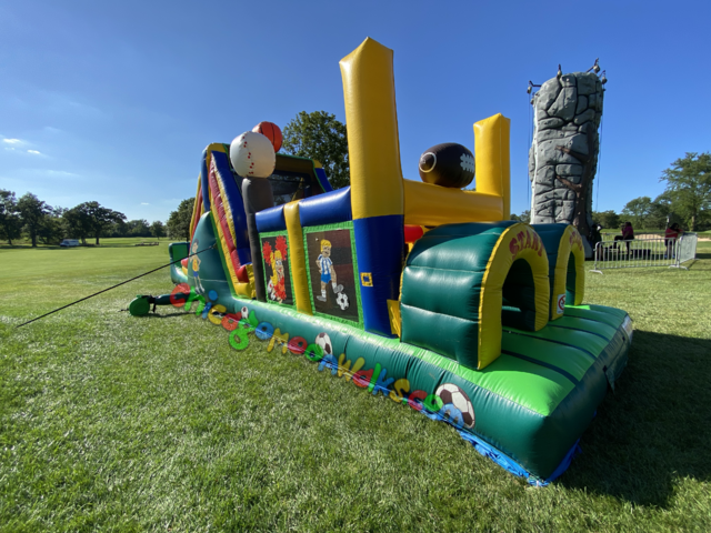 Sports inflatable obstacle course with slide Chicago rental