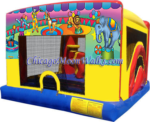 Circus Combo Indoor Bounce House Inflatable Rental Chicago Illinois Moonwalks Party Bouncy Castle