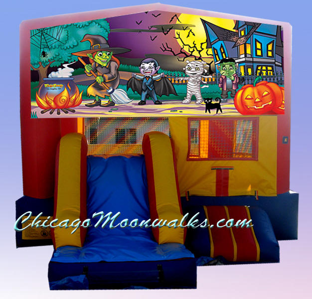 Happy Haunting Module Bounce House Rental in Chicago IL Moonwalks Inflatables