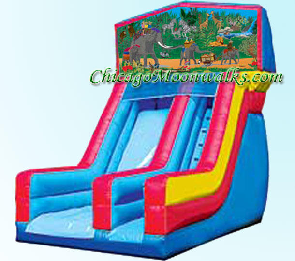 Jungle Fun Slide Inflatable Rental Chicago Illinois Chicago Bounce House Moonwalks