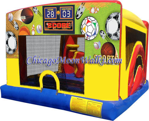 Indoor Combo Bounce House Inflatable Rental Chicago Illinois Moonwalks Party Bouncy Castle