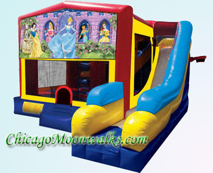 Disney Princess 7 in 1 Inflatable Combo Bounce House Rental Chicago Illinois