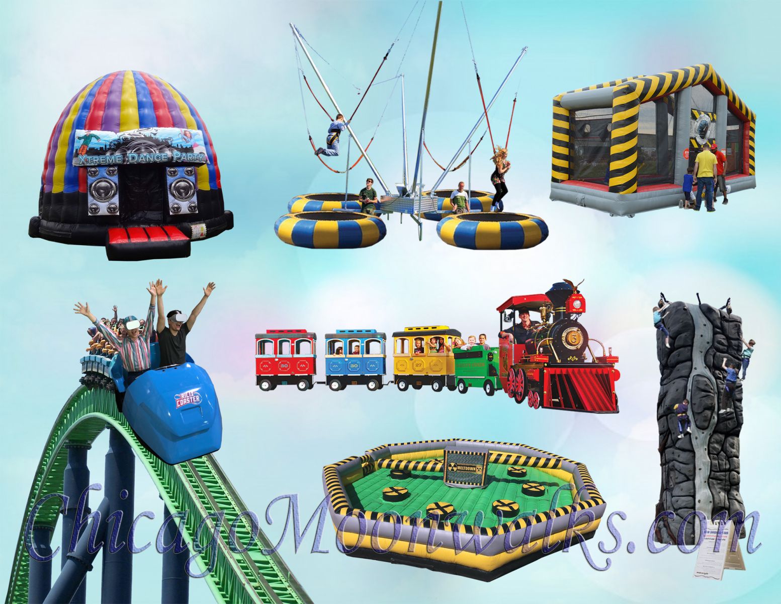 Chicago Extreme Virtual Reality Party Package Chicago Il Inflatable Rockwall Train Rental