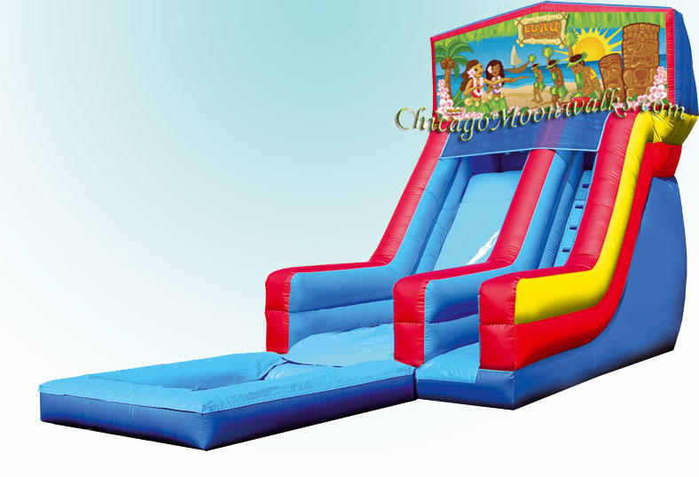 Luau Tropical Themed Inflatable Water Slide Rental Chicago