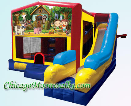 My Little Farm 7 in 1 Inflatable Slide Combo Bounce House Rental Chicago Illinois