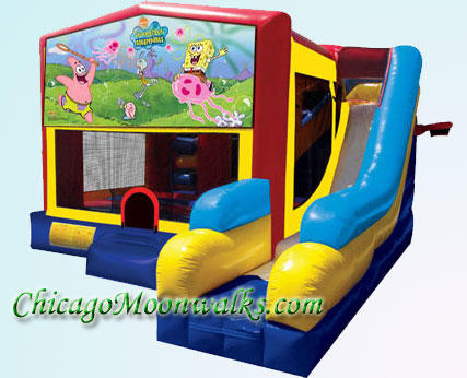 Spongebob 7 in 1 Inflatable Slide Combo Bounce House Rental Chicago Illinois 