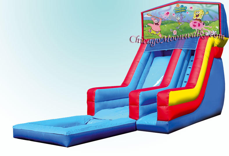 Water Slide Sponge Bob, Spongebob Waterslide Rental.  Chicago Illinois & Suburb Party Events. Kids Birthday Parties & Events.