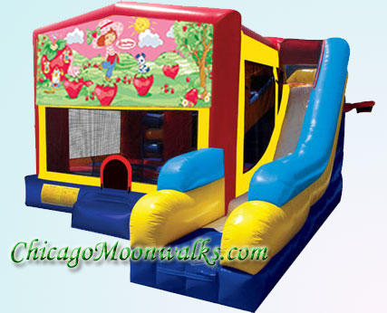 Strawberry Shortcake 7 in 1 Inflatable Slide Combo Bounce House Rental Chicago Illinois