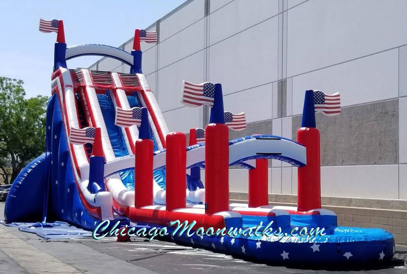 All American Patriotic Themed Water Slide rental in Chicago